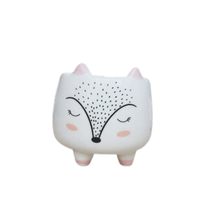 Ceramic Round Fox Succulent Plant/Pot - Style 12-0