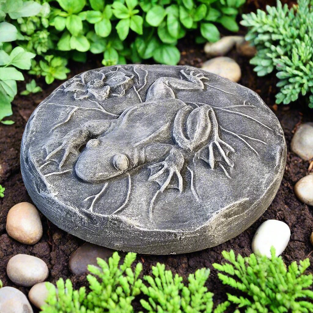 Lily Pad Frog Garden Stone (13" x 1.5")-1