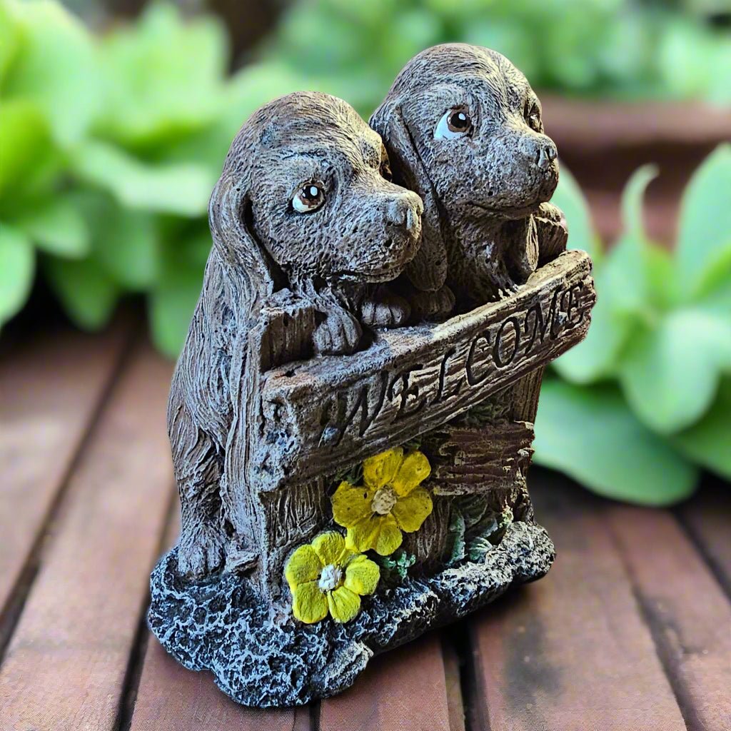 Playful Pups Welcome Garden Sign (9" x 8")-1