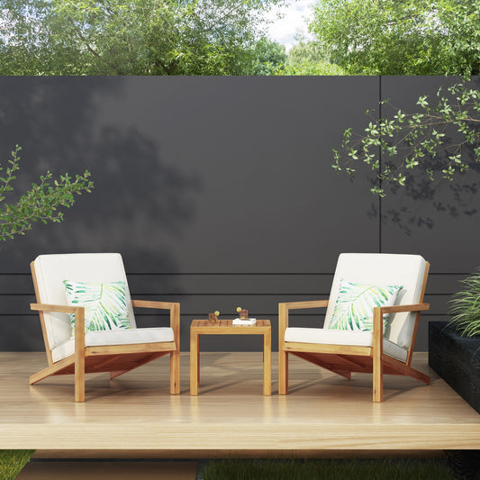 3 Pieces Acacia Wood Outdoor Minimalist set-1