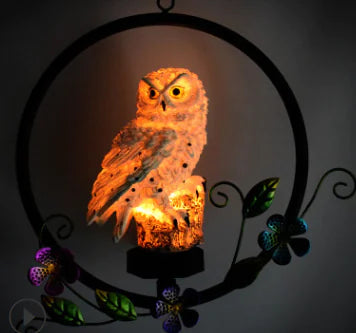 Solar Owl LED Light Outdoor Owl Garden Patio