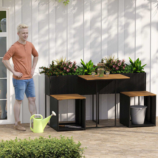 Patio Furniture Set with Raised Garden Bed for Porch and Yard-1