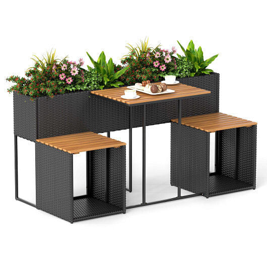 Patio Furniture Set with Raised Garden Bed for Porch and Yard-2