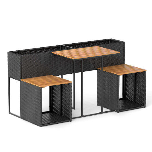 Patio Furniture Set with Raised Garden Bed for Porch and Yard-4