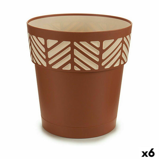 Self-watering flowerpot Stefanplast Orfeo Terracotta Plastic 25 x 25 x 25 cm (6 Units)-0