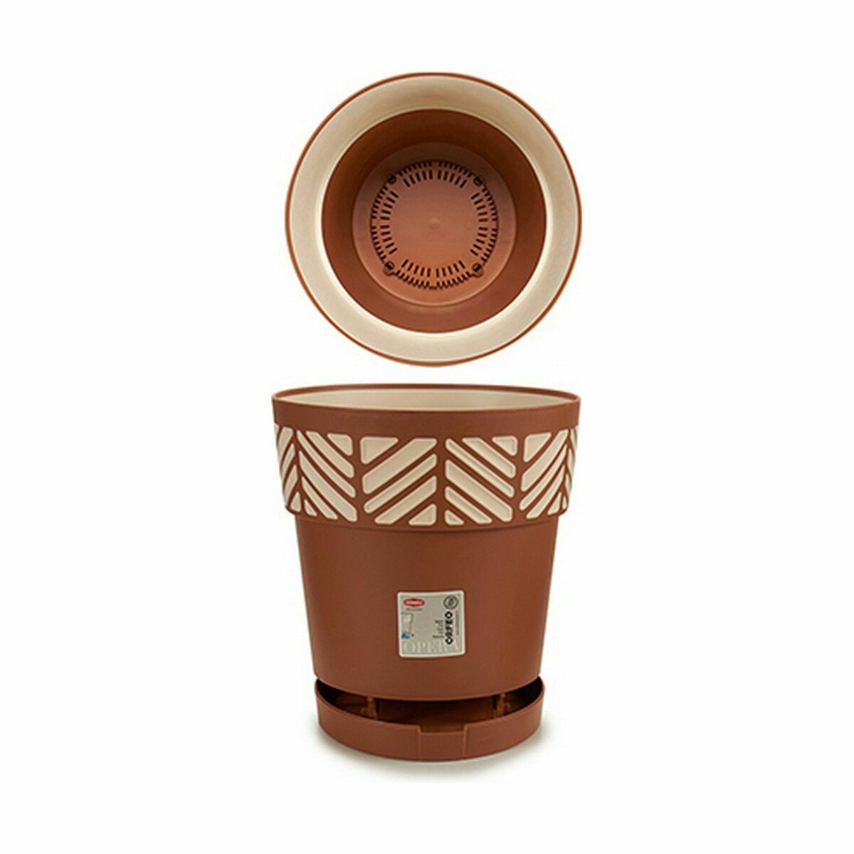 Self-watering flowerpot Stefanplast Orfeo Terracotta Plastic 25 x 25 x 25 cm (6 Units)-1