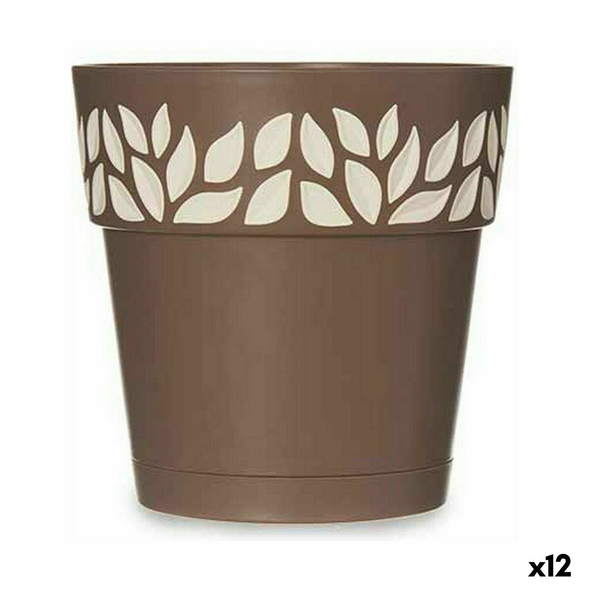 Self-watering flowerpot Stefanplast Cloe Brown Plastic 15 x 15 x 15 cm (12 Units)-0