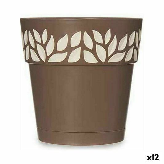 Self-watering flowerpot Stefanplast Cloe Brown Plastic 15 x 15 x 15 cm (12 Units)-0