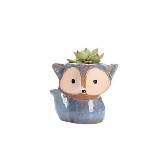 Dark Blue Fox Succulent Pot-0