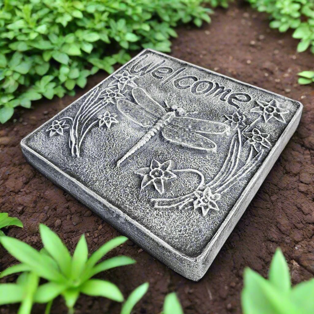 Dragonfly Enchanted Welcome Stone (11" x 11")-2