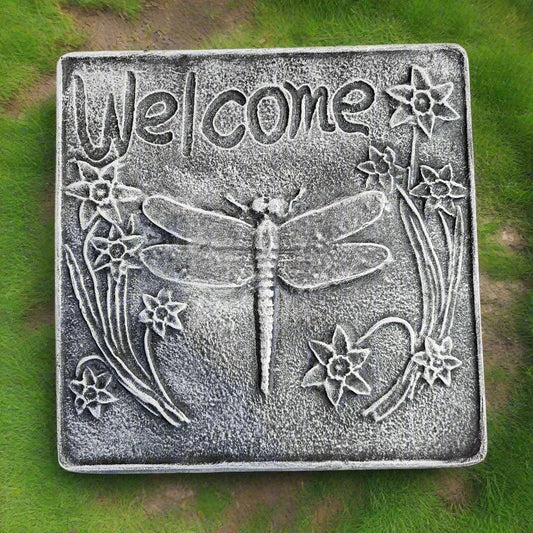 Dragonfly Enchanted Welcome Stone (11" x 11")-0