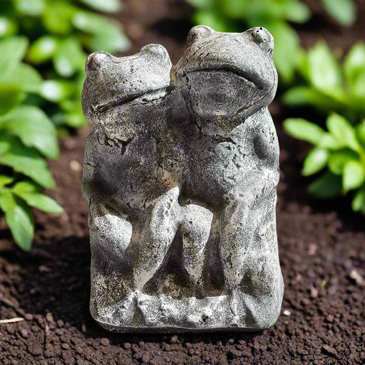 Charming Frog Couple Statue (7" x 5")-0