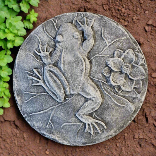 Lily Pad Frog Garden Stone (13" x 1.5")-0