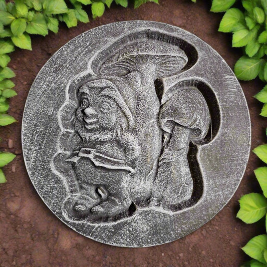 Whimsical Gnome Garden Stepping Stone (10" x 1.25")-0