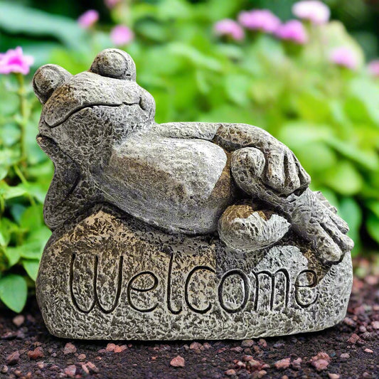 Grand Froggy Welcome Statue (13" x 15")-0