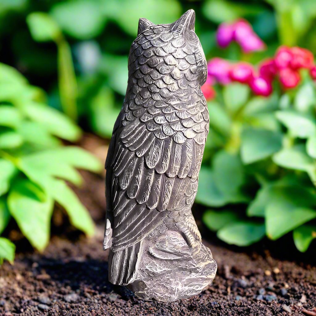 Wise Watchful Owl Statue (15" x 6")-1