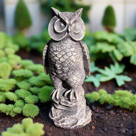 Wise Watchful Owl Statue (15" x 6")-0