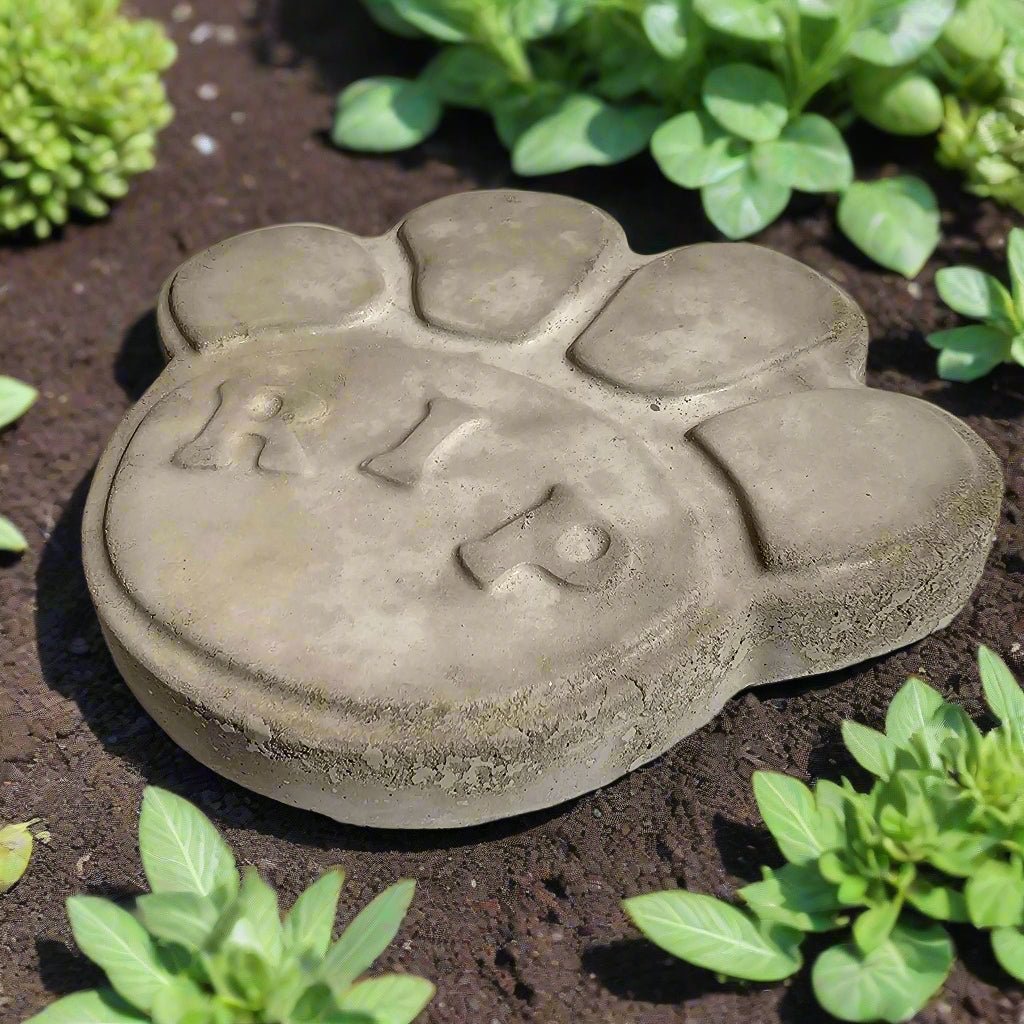 Cherished Paw Print Memorial Stone (6" x 6")-1