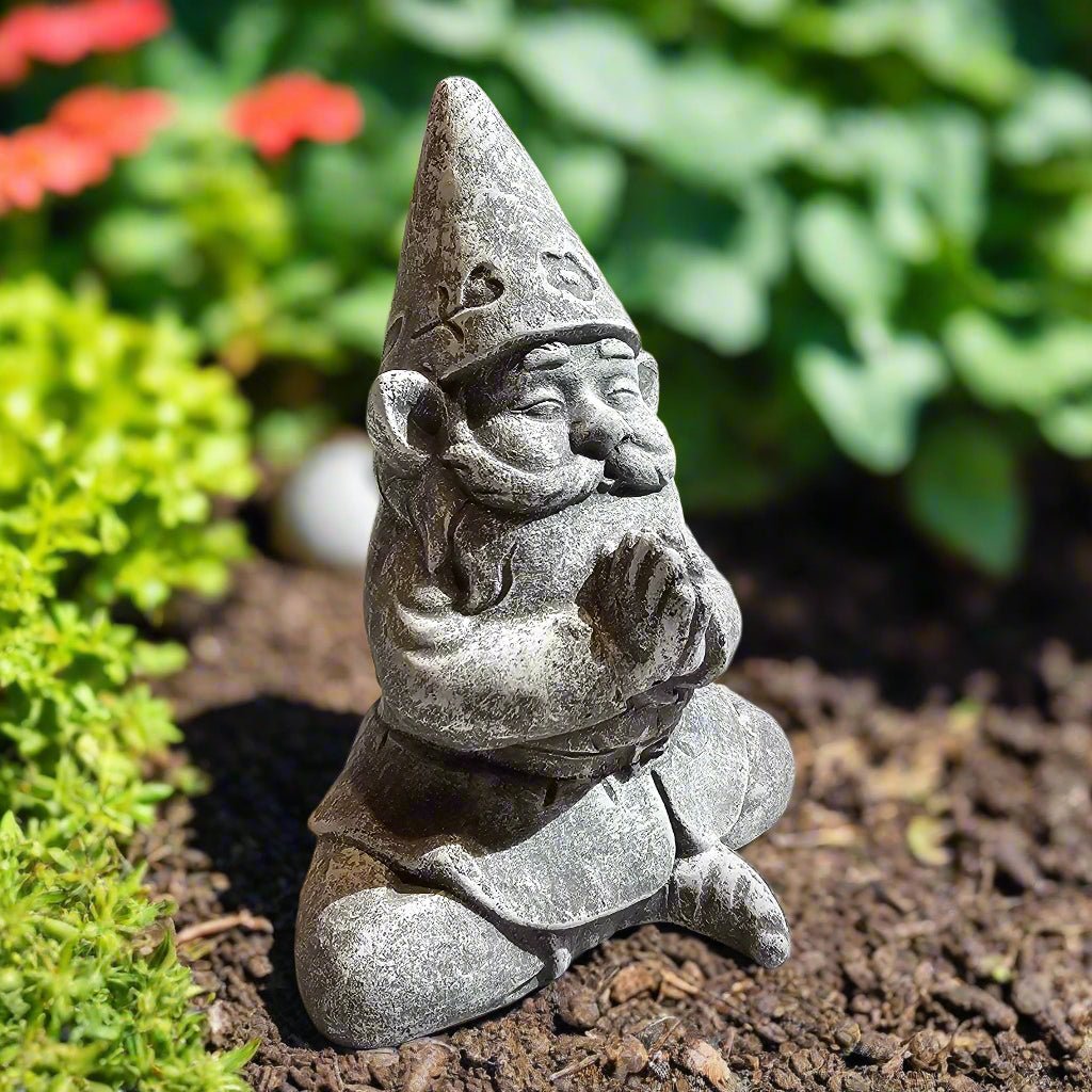 Peaceful Praying Gnome Statue (8" x 6")-1