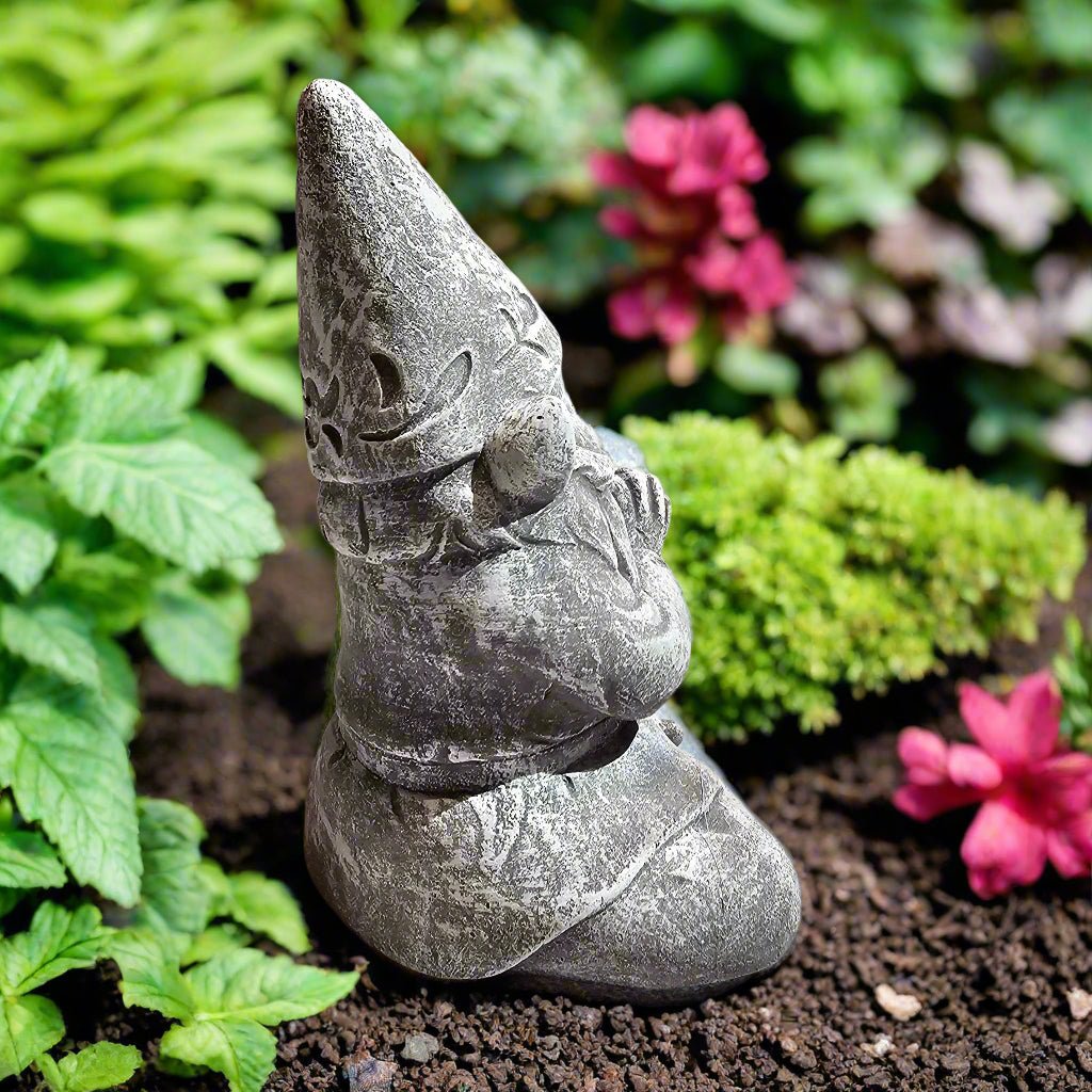 Peaceful Praying Gnome Statue (8" x 6")-3