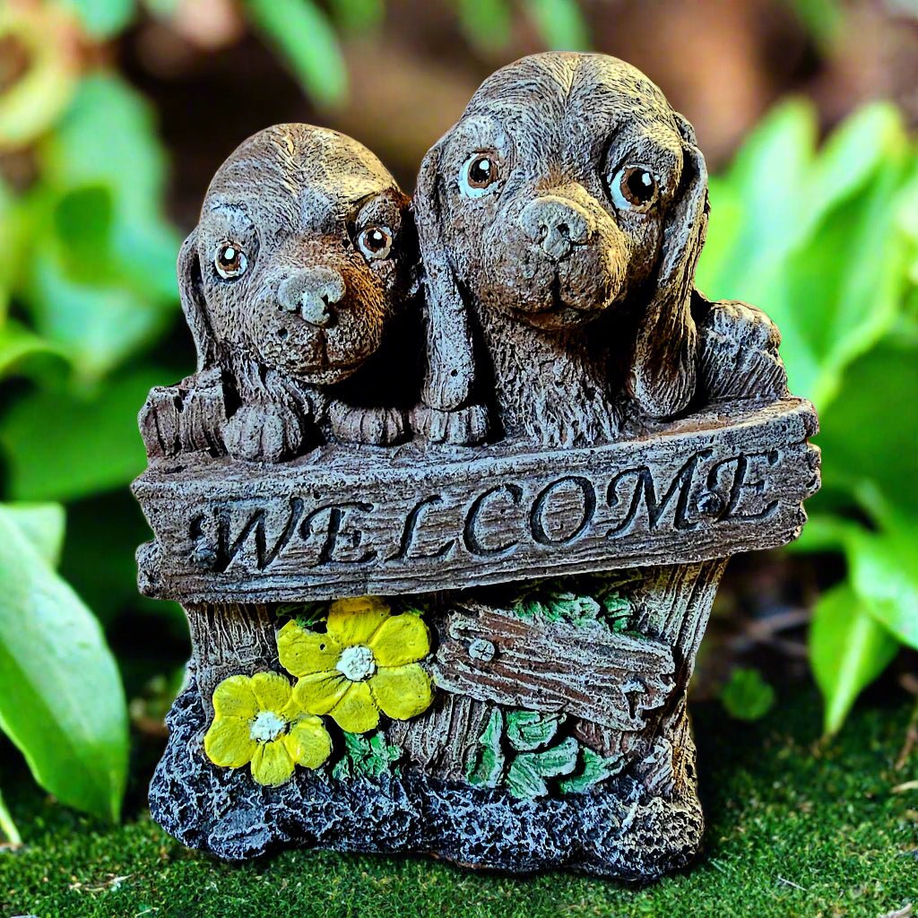 Playful Pups Welcome Garden Sign (9" x 8")-0