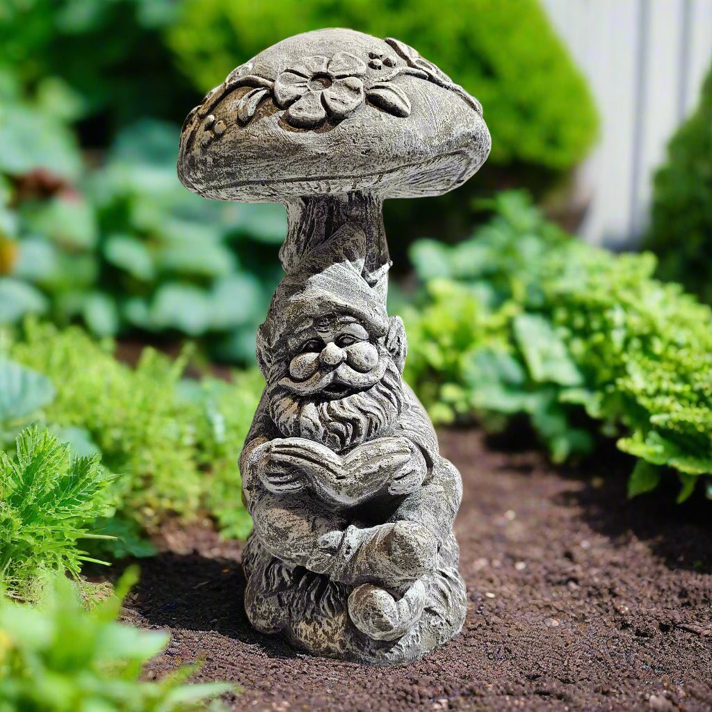 Scholarly Reading Gnome Statue (13" x 9")-1