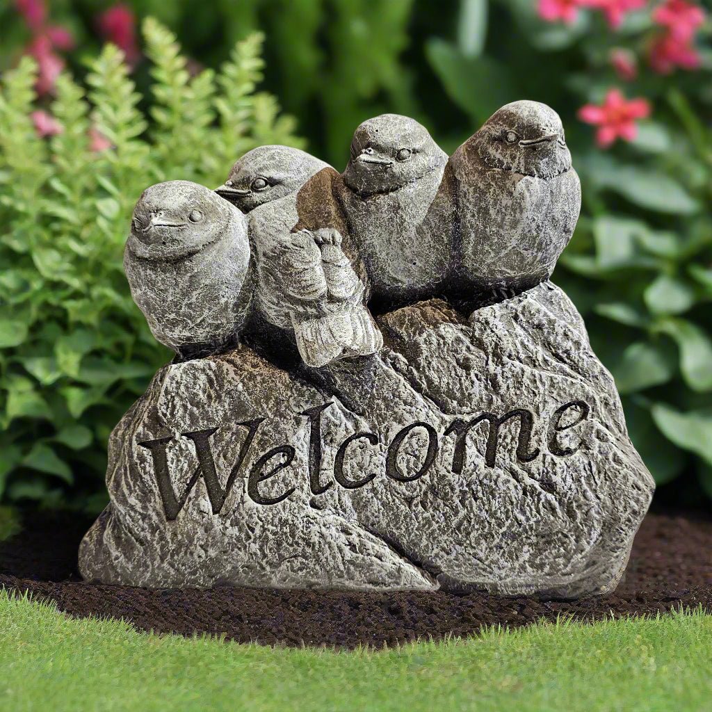 Chirpy Welcome Bird Statue (8" x 10")-0