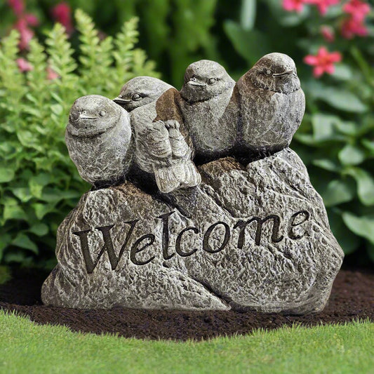Chirpy Welcome Bird Statue (8" x 10")-0