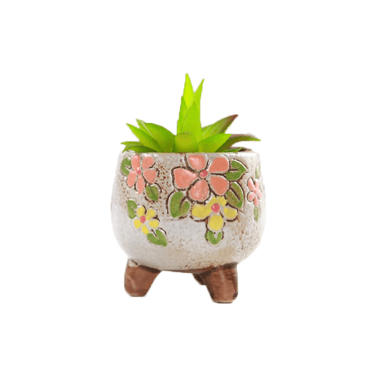 White Oval Shaped Ceramic Succulent Pot-0