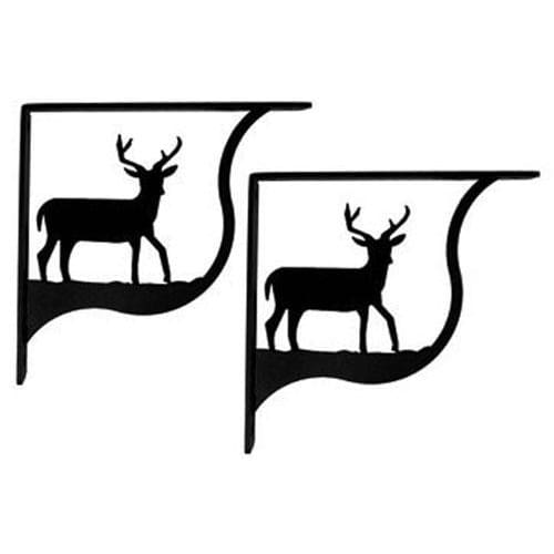 Wrought Iron Deer Shelf Brackets Corner Accent Small (pair)